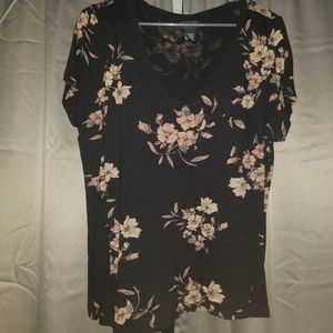 Black floral t-shirt